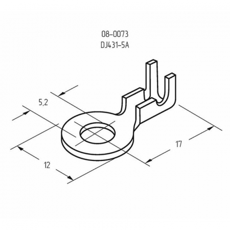 08-0073 Наконечник кольцевой d5.2мм 0.5-0.8кв.мм НК 5-0.5-0.8 Rexant 