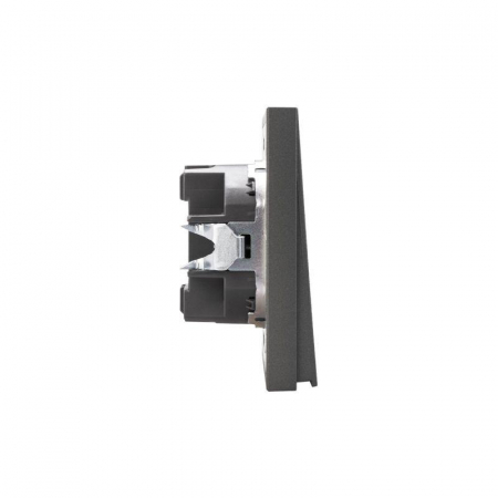 KR-78-0713-6 Выключатель 1-кл. СП STRONG MIELE 10А с подсветкой графит Kranz 