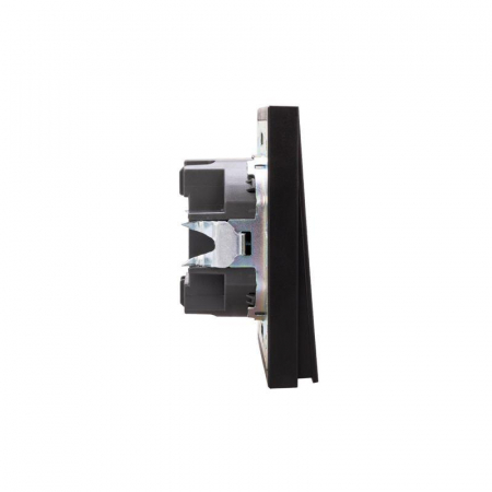 KR-78-0714-5 Выключатель 2-кл. СП STRONG MIELE 10А с подсветкой антрацит Kranz 