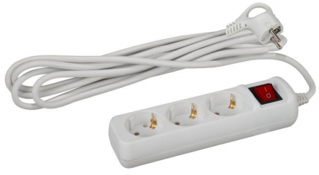 Б0028379 Удлинитель 3х5м с заземл. 16А IP20 U-3es-5m ПВС 3х1 с выкл. Эра 