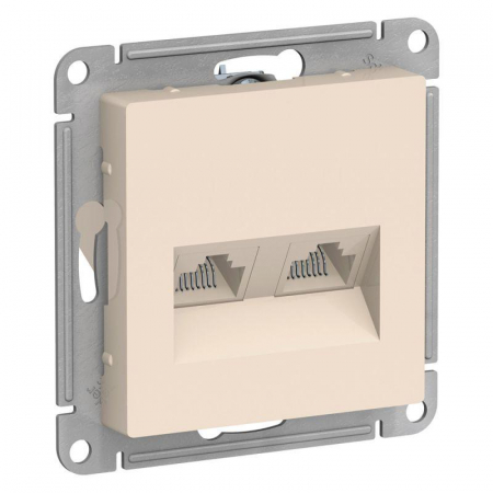ATN000285 Розетка компьютерная 2-м AtlasDesign RJ45 кат.5E механизм беж. SE 