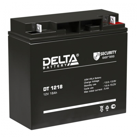 DT 1218 Аккумулятор ОПС 12В 18А.ч  Delta 4614010040015