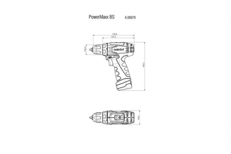 600079500 Винтоверт аккумуляторный PowerMaxx BS 10.8В 1х2.0 патрон сумка Metabo 