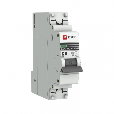 mcb4763-1-06C-pro Выключатель автоматический модульный 1п C 6А 4.5кА ВА 47-63 PROxima EKF 