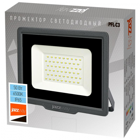 5023581 Прожектор светодиодный PFL-C3 50Вт 6500К ДО/СДО IP65 закален. прозр. стекло JazzWay A