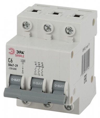 Б0039241 Выключатель автоматический модульный 3п C 32А 4.5кА ВА 47-29 SIMPLE-mod-24 ЭРА 
