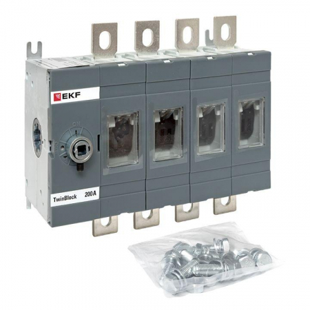 tb-s-200-4p Рубильник 4п 200А без рукоятки управления TwinBlock EKF 