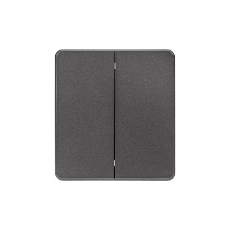 KR-78-0711-2 Выключатель для жалюзи 2-кл. СП ROUND MIELE 10А возвратный титан Kranz 