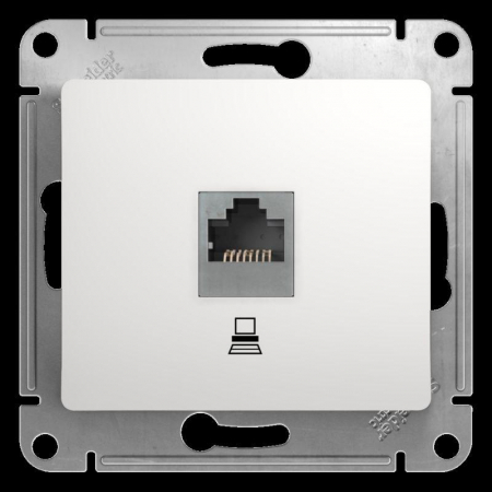 GSL000181K Розетка компьютерная 1-м СП Glossa RJ45 кат.5E механизм бел. SE 