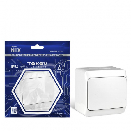 TKE-NX-V1-C01-IP54 Выключатель 1-кл. ОП Nix 10А IP54 250В бел. TOKOV ELECTRIC 