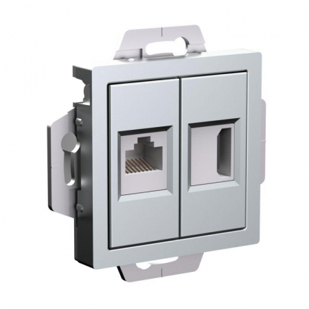 ATN000382 Розетка 2-м AtlasDesign HDMI+RJ45 кат.5E механизм алюм. SE 