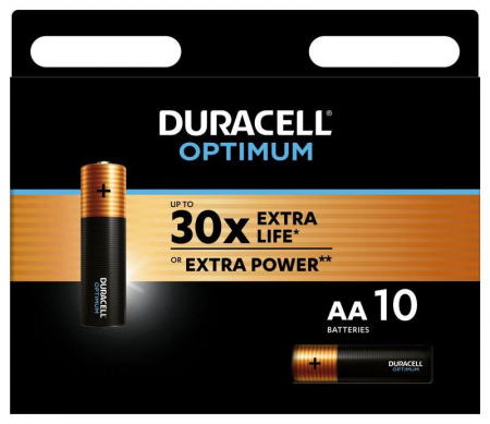 Б0056026 Элемент питания алкалиновый АА 1.5В LR6-10BL Optimum 5014071 (блист.10шт) Duracell 