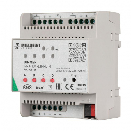 025658 Диммер KNX-104-DIM-DIN (12-24В 4х4А) INTELLIGENT ARLIGHT 