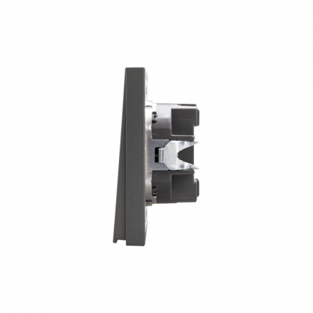 KR-78-0713-6 Выключатель 1-кл. СП STRONG MIELE 10А с подсветкой графит Kranz 