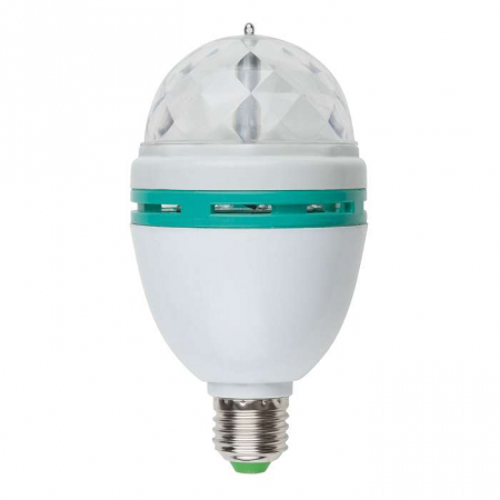 09839 Светильник-проектор светодиод. ULI-Q301 03W/RGB/E27 WHITE VOLPE 