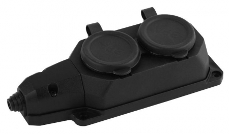 Б0044544 Колодка удлинителя 2-м с заземл. 16А IP44 K-2e-B-IP44 каучук черн. Эра 