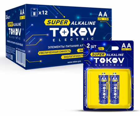 TKE-ALS-LR6/B2 Элемент питания алкалиновый AA/LR6 (блист.2шт) TOKOV ELECTRIC 