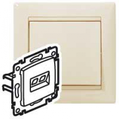 695624 Розетка компьютерная 1-м СП Valena RJ45 UTP механизм сл. кость (DIY-упак.) Leg 