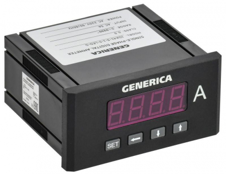 IDA41-5-1-0-LED-G Амперметр цифровой щитовой 1ф 48х96 LED GENERICA 