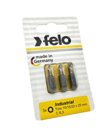 02693116 Бита TX10/TX15/TX20 25мм Industrial (блист.3шт) FELO 