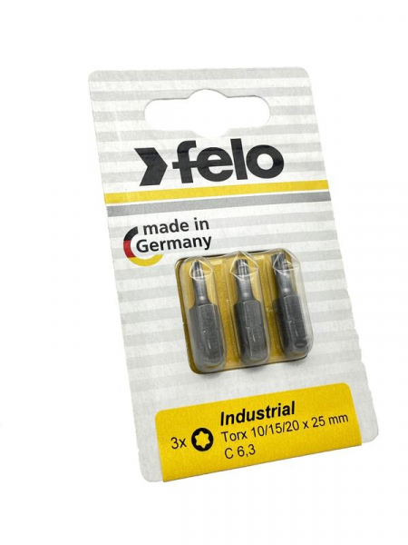 02693116 Бита TX10/TX15/TX20 25мм Industrial (блист.3шт) FELO 