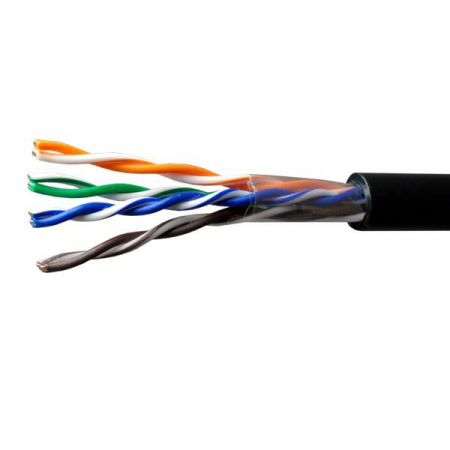 01-0325-1 Кабель витая пара U/UTP кат.5E 4х2х24AWG solid Cu PE Outdoor Standart черн. (м) SUPRLAN 