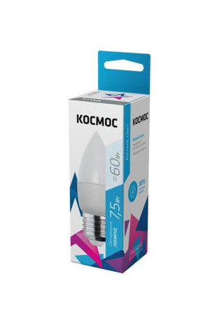 LkecLED7.5wCNE2745 Лампа светодиодная 7.5Вт свеча 4500К бел. E27 220В КОСМОС 