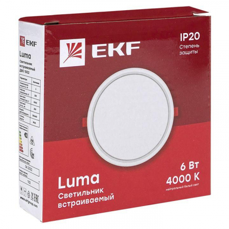 DLL-1002-6-4000 Светильник светодиодный ДВО 1002 6Вт 4000К IP20 встраив. Basic EKF 
