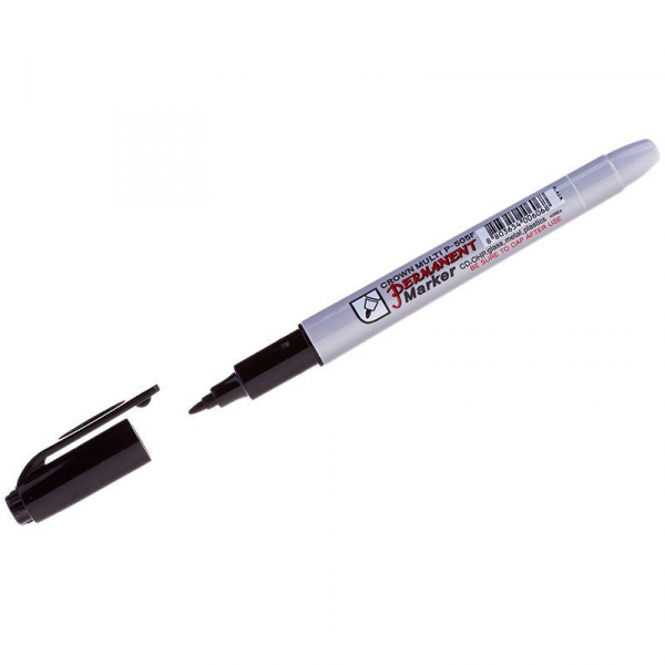 08-8001 Маркер перманентный "Multi Marker Super Slim" 1мм пулевидный черн. Crown 