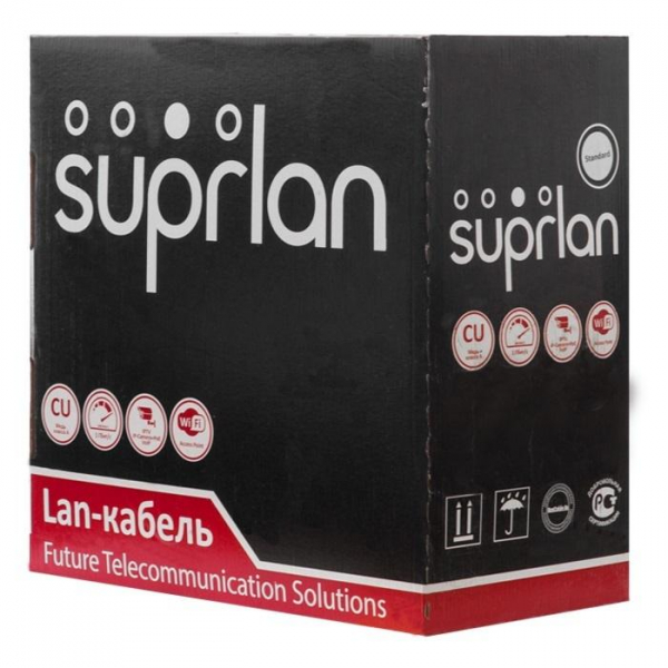 01-0313-5 Кабель витая пара U/UTP кат.5E 4х2х0.51 solid Cu PVC In. Premium (м) SUPRLAN 