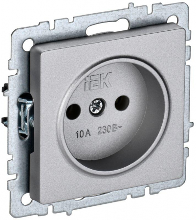 BR-R10-10-K47 Розетка BRITE РС10-1-0-БрА 10А без заземл. без защ. шторок механизм алюм. IEK 