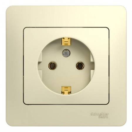 GSL000242 Розетка 1-м СП Glossa 16А IP20 с заземл. в сборе беж. SE 