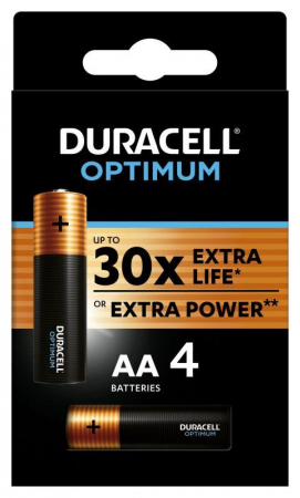 Б0056020 Элемент питания алкалиновый АА 1.5В LR6-4BL Optimum 5014061 (блист.4шт) Duracell 