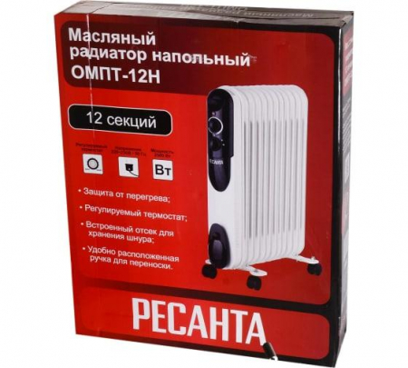67/3/5 Радиатор масляный 12 секц. 2500Вт ОМПТ-12Н Ресанта 